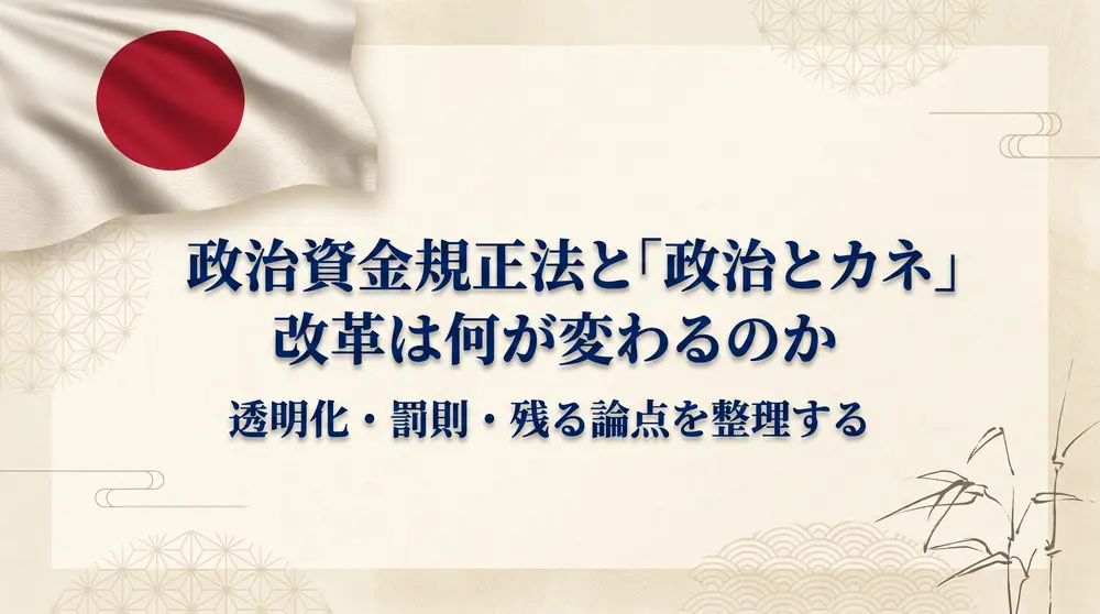 政治資金規正法と「政治とカネ」改革は何が変わるのか