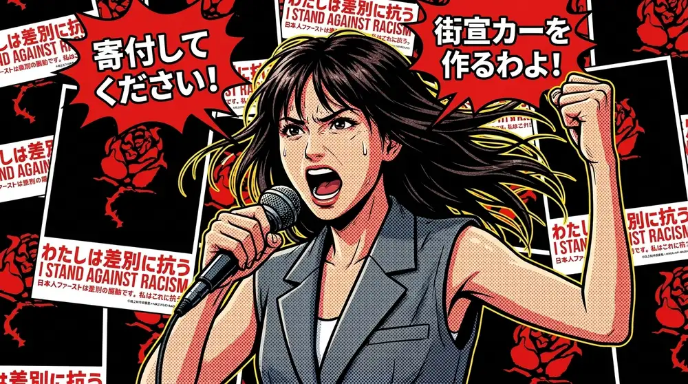 ヘイトスピーチする女